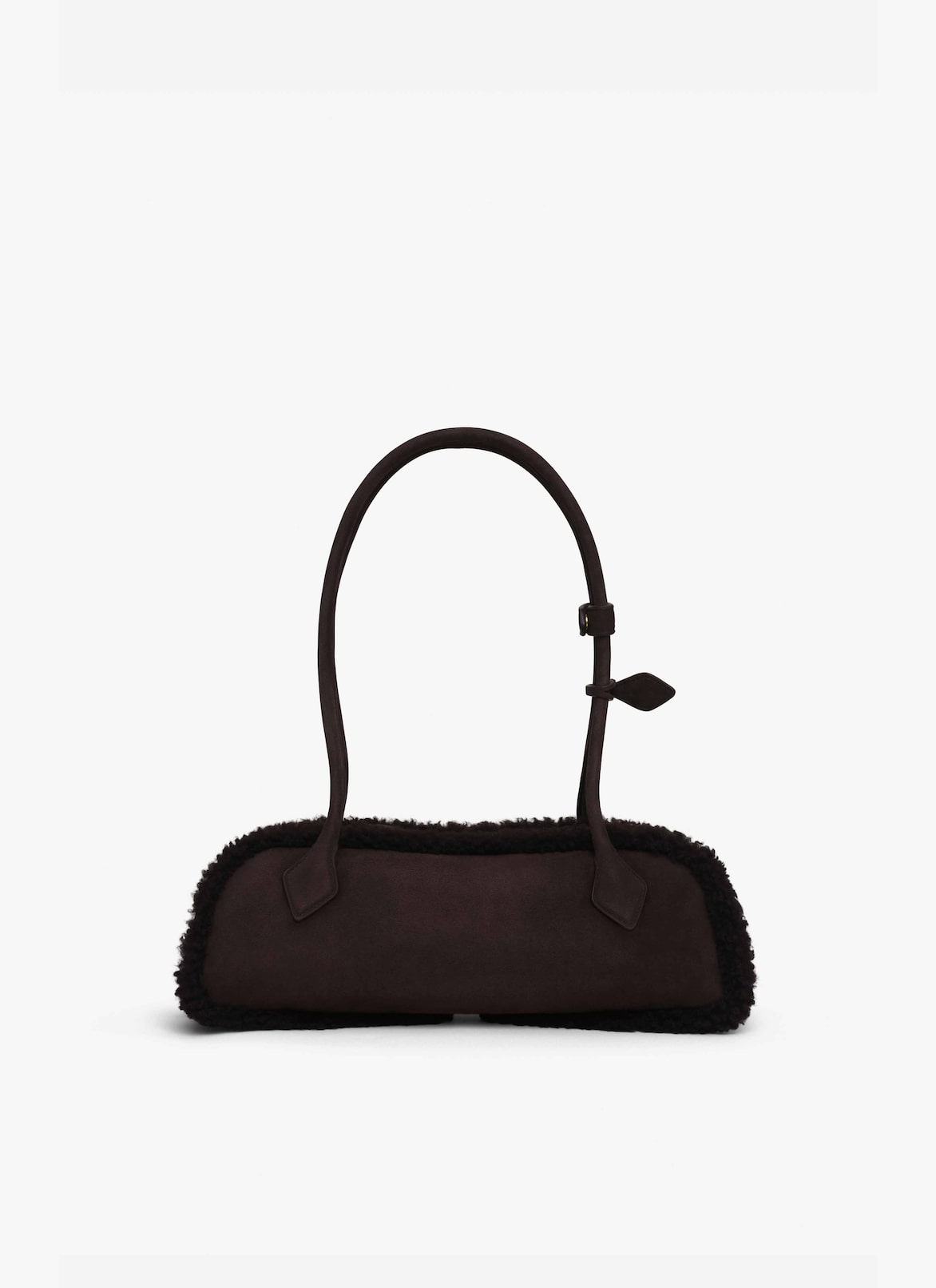 LE TECKEL MEDIUM BAG IN MERINO SHEARLING ALAÏA BROWN LE TECKEL MEDIUM BAG IN MERINO SHEARLING